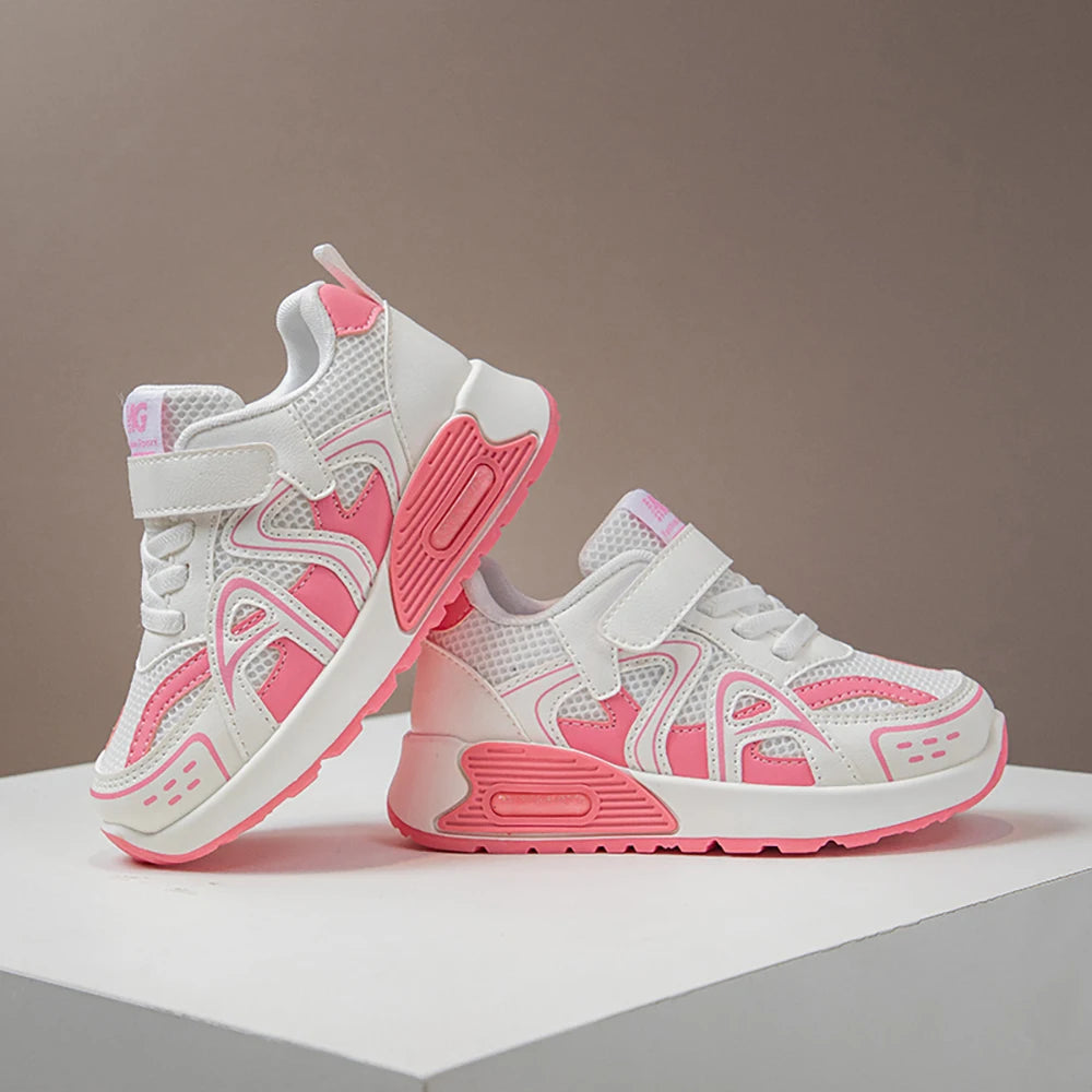 Autumn Children's Sport Shoes PU Leather Teenager Kid's Sneakers Anti-slippery Trend Fashion Girl's Sneakers Boy Running Shoes.