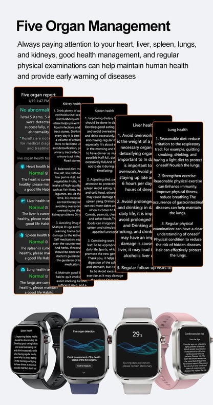 2025 New AI Intelligent Diagnosis ECG+PPG Smartwatch Health Protection Blood Lipids Uric Acid Heart Rate BT Call Smart Watch Men.