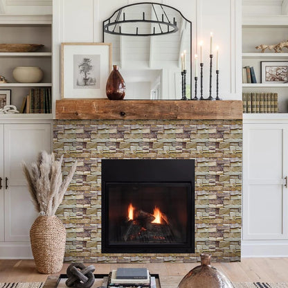 10/20Pcs, PVC 3D Faux Stone Wall Panels, Decorative Wall Decoration, Self-adhesive Panels, Easy to Install, 30cm x 30cm