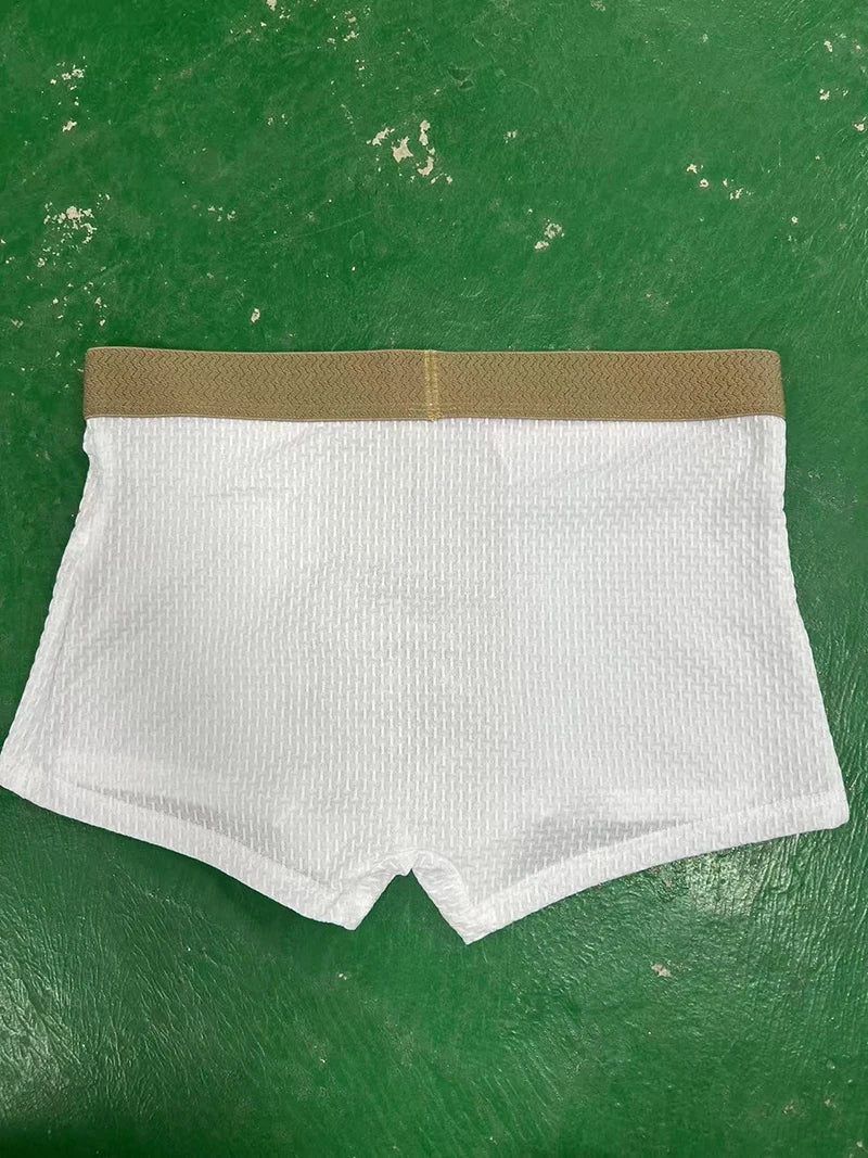 4 Stück Herren-Boxershorts, Eisseide, Unterwäsche, Unterhose, kühl, atmungsaktiv, sexy, schlankes Höschen, Netz-Dessous