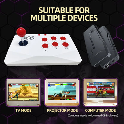 VILCORN M8 Game Stick 4K Arcade Video Game Console for MAME PS1 9 Emulator with Double Arcade Joysitck 41000 Games Retro Machine.