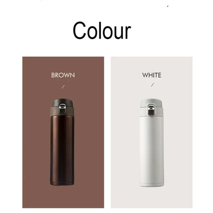 Students Go To School Thermos Cup Creative Bullet Cover Direct Drinking Water Cup Simple Solid Color Durable and Practical.