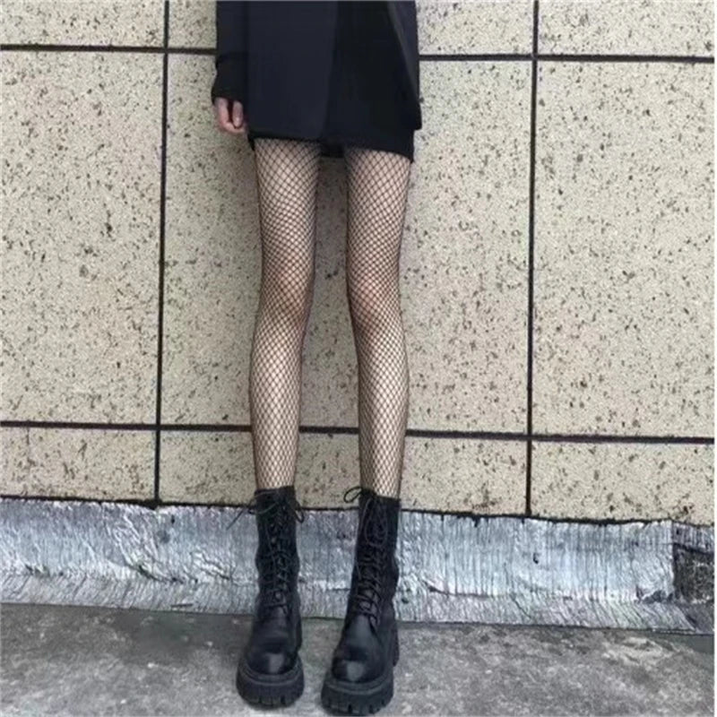 Gothic Women Lolita Leggings Hollowed Out Mesh retro Girls Stockings Japanese Bottomed Lace Pantyhose Floral Rattan Black Tights