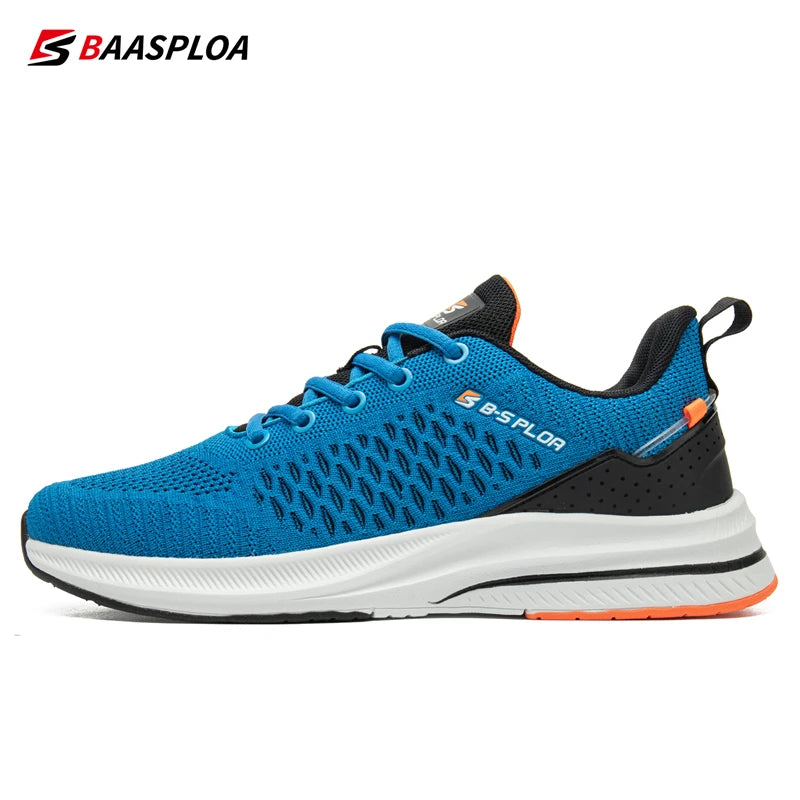 Baasploa New Running Shoes Men's Casual Lightweight Designer Mesh Sneakers Male Outdoor Breathable Lace-Up Sports Walking Shoes