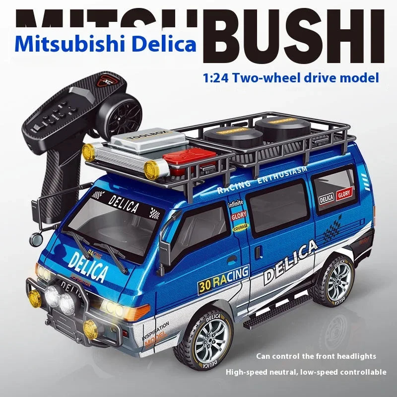 1/24 RC Car 1:24 Scale Mitsubishi Delika Car Model 2WD/4WD High Speed Remote Control Car Toy With Light Gift.
