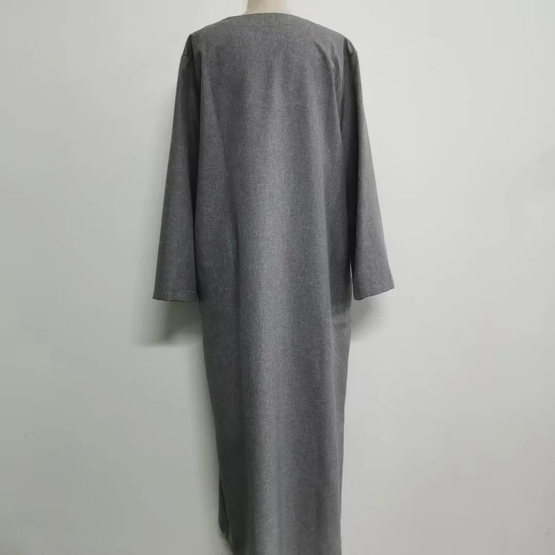 Ramadan Eid Muslim Dress Djellaba Plain Modest Dubai Abaya Turkey Kaftan Kebaya Arabic Robe Women Islam Jalabiya Vestidos.