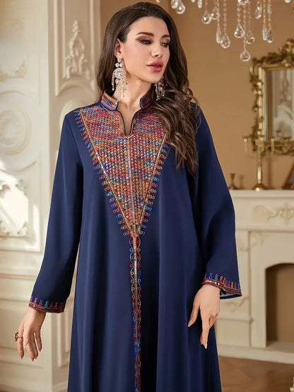 2025 New Luxury Muslim Abaya Off White Intricate Colorful Embroidery Detailing Ideal for Saudi Arabian Formal Gatherings Islam.