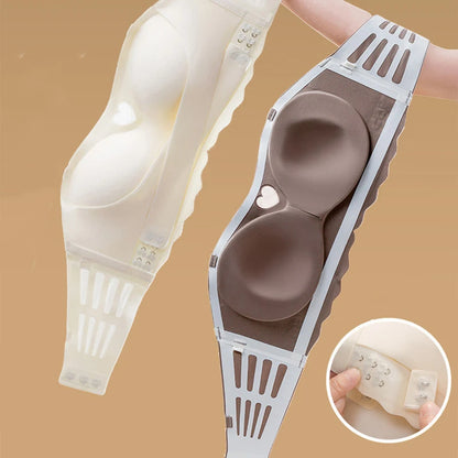 Women's Invisible Strapless Bra Front Buckle Design Anti-Slip Small Chest Gathering Markless All-match Beautiful Underwear.