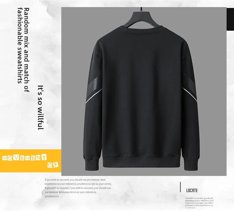 Spring Autumn Men's Casual Sports Suit Round Neck Sweatshirt Long Sleeves Pants One Whole Set Clothing Fashion.