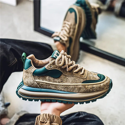 Thick Sole Men Chunky Sneakers Outdoor Wear-resistant Male Trends 2025 New Mens Casual Shoes Fashion Comfort Anti Slip Vulcanize.