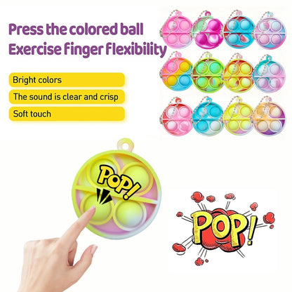 12/24/48Pcs Mini Pop Fidget Toy Pack Kit Keychain Stress Relief Toys Party Favors Office Desk Toy for Kids Adults Brinquedos.
