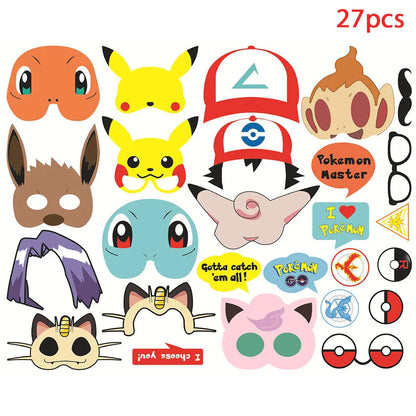 Pokemon Geburtstag Party Dekoration Pikachu Blitz Neue Ballon Set Kid Event Liefert Einweg Geschirr Banner Maske Hintergrund.
