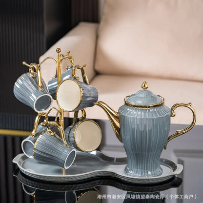 New high-value European ceramic coffee set, color glaze, high-end Phnom Penh coffee cup saucer, afternoon tea set