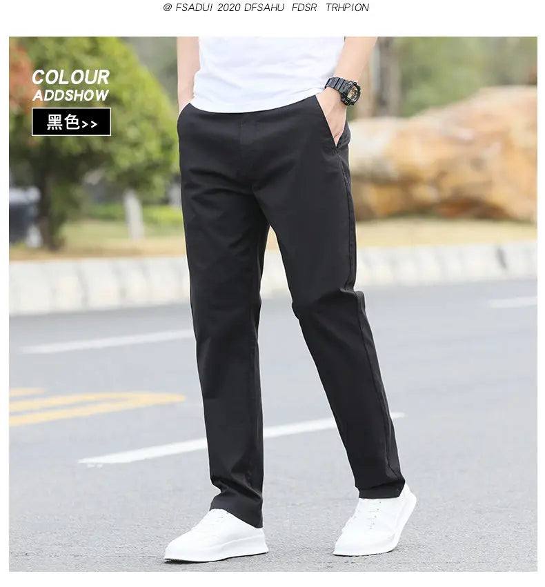 Men's High-Quality Chinos -Cotton Casual Trousers - Breathable Straight Pants (Sizes w28-w40).