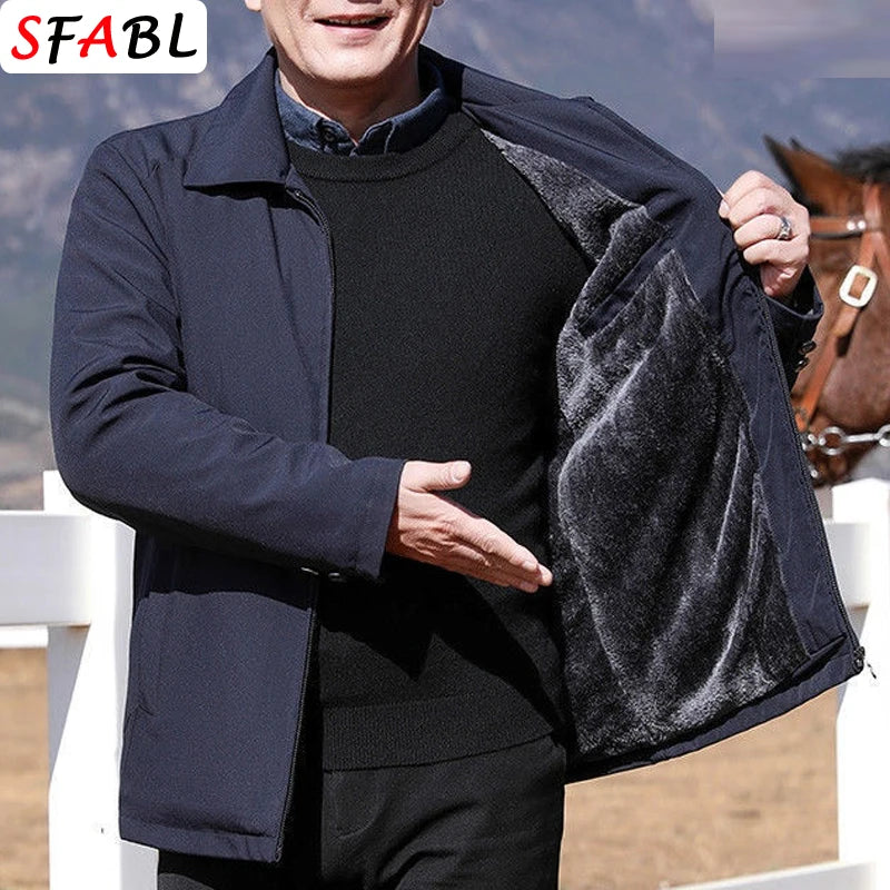 Thicken Lined Men's Winter Jacket Autumn Winter Jackets for Men Parkas Windbreak Thermal Warm Luxury Men's Winter Coat Stand.