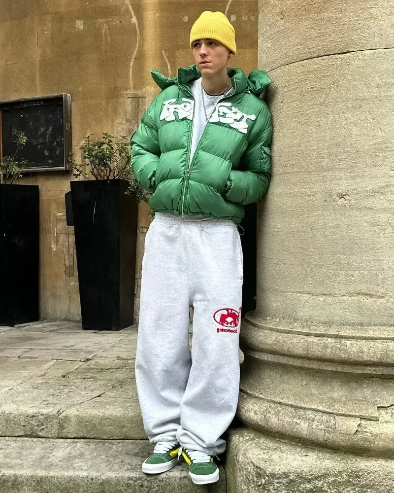 Streetwear PROTECT Mode Brief Stickerei Lose Jogginghose männer Und frauen Y2K Harajuku Hip-Hop Gothic Casual Joker Hosen.