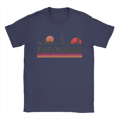 Casual Planet Sky Tatooine T-Shirts for Men Crewneck Cotton T Shirt  Short Sleeve Tee Shirt Classic Clothes.
