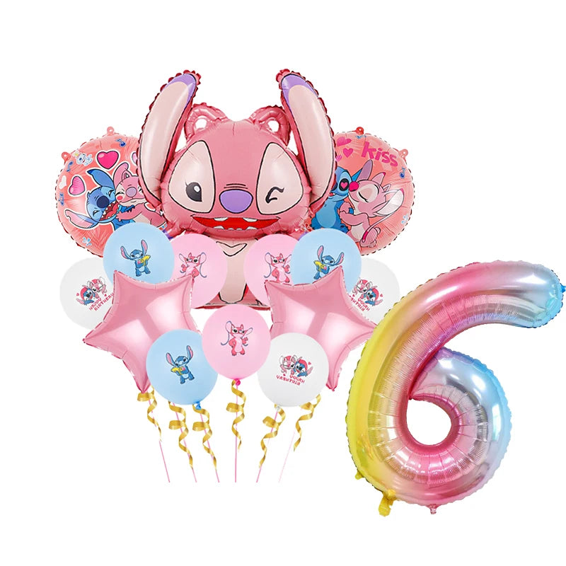 Disney Stitch Luftballons Partyzubehör Kinder Cartoon Lilo Stitch Thema Winkelballon Alles Gute zum Geburtstag Dekoration für Babyparty.