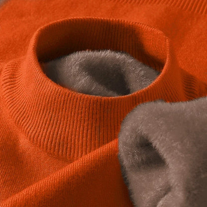 Knitwear Sweater New Autumn/Winter Mock Neck Sweatshirts Solid Color Pullovers Man Brand Casual Mens Clothing