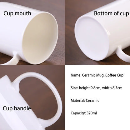 11oz Starfish Ceramic Coffee Mug – "Not All Stars Belong to the Sky" Design, White Tea Cup with Black Starfish Illustrations, Pe.