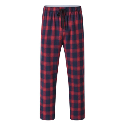 3Pcs Men's 100% Cotton Plaid Pajama Sleeping Pants, Long Plaid Print Sleepwear Pajama Pants with Elastic Waist Homewear.