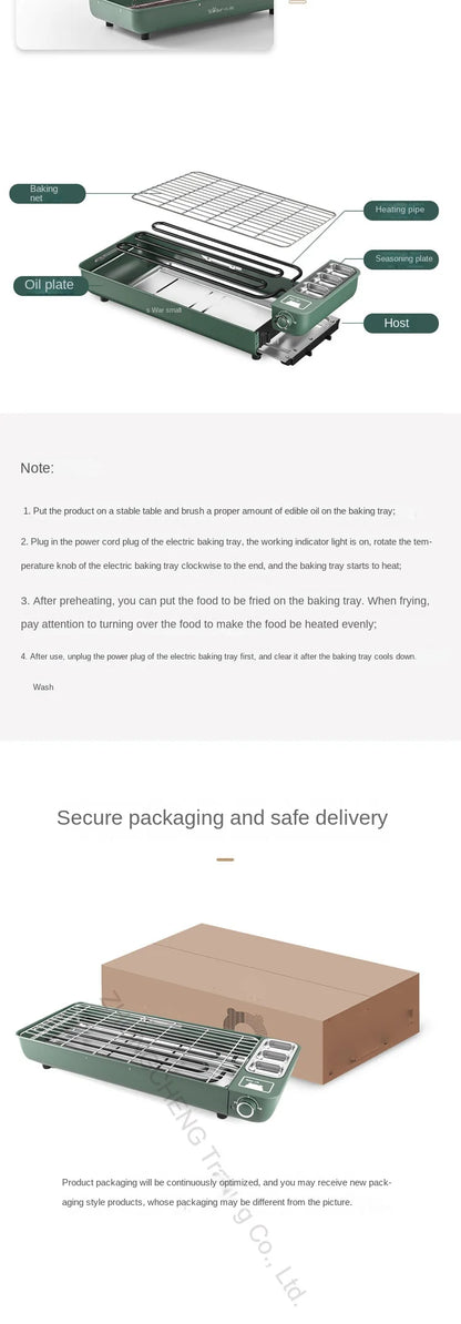 Household 220v Electric Oven Household Self-service Barbecue Oven Barbecue Mutton Kebabs Korean Small Multi- Function Indoor La.