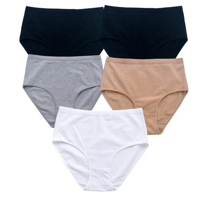 5Pcs/Set High Rise Cotton Panties Women Sexy Lingerie Solid Color Briefs Female Seamless Underwear Comfort Intimates