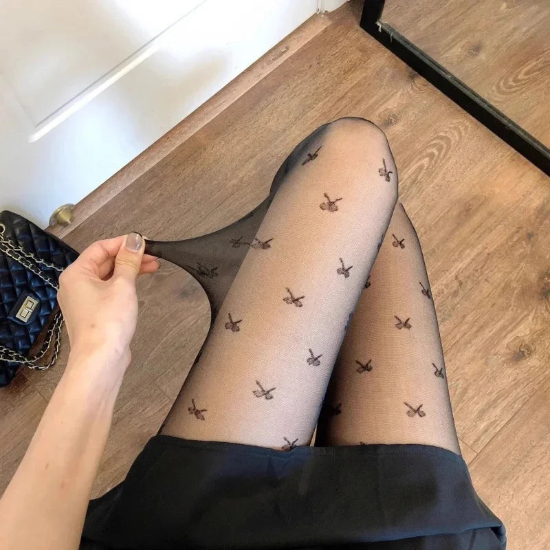 Sexy Blue Butterfly Net Stockings Women's Long Tube Socks Invisible Sweat Absorbent Polka Dot Design Pure Desire Stockings