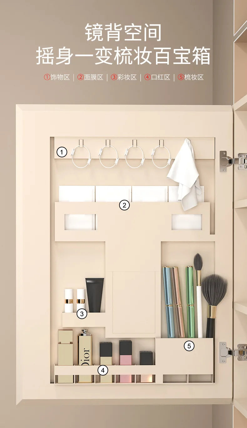 Space Badezimmerschrank aus Aluminium mit Wabenbogen und Seitenschrank, Waschbecken-Kombination, WC-Waschbecken, integrierte Keramik