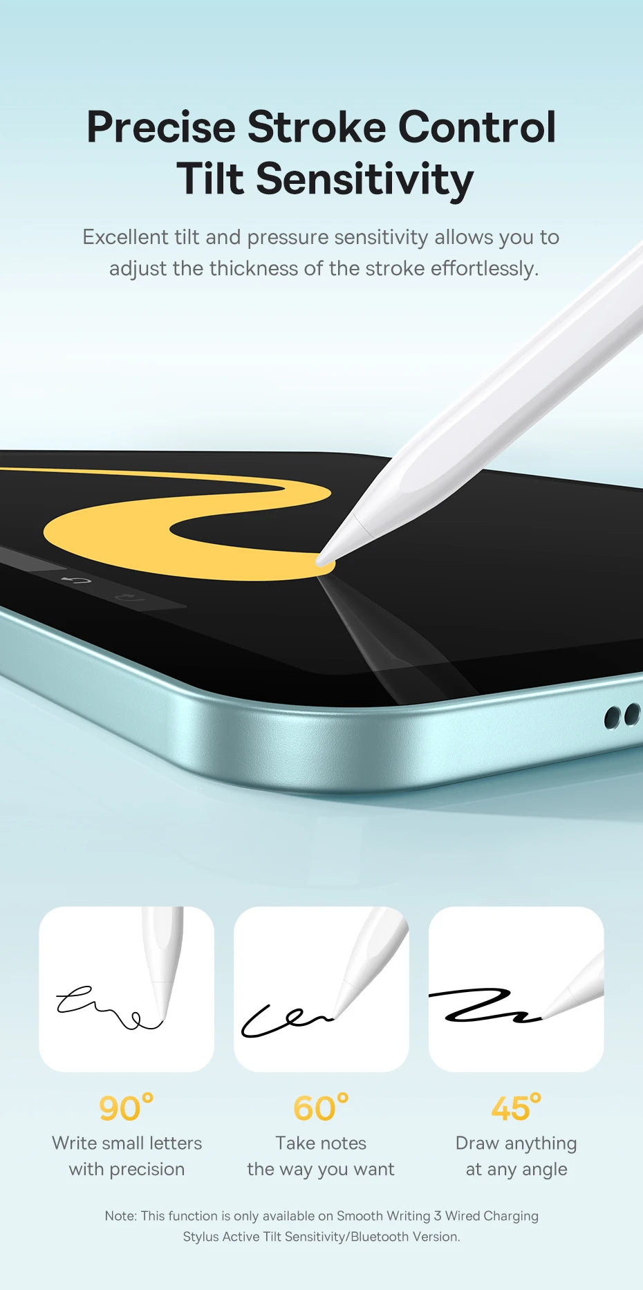 Baseus 3rd Gen Bluetooth Stylus for Apple Pencil Palm Rejection Compatible with iPad pro Mini Air 2024 2022-2018 for Apple Pen