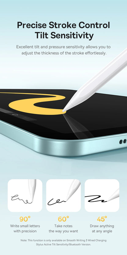 Baseus 3rd Gen Bluetooth Stylus for Apple Pencil Palm Rejection Compatible with iPad pro Mini Air 2024 2022-2018 for Apple Pen