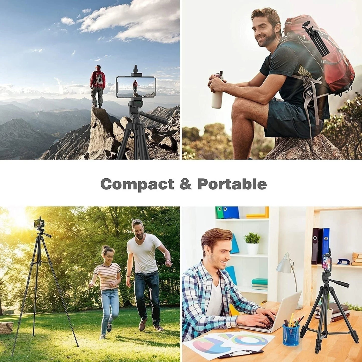 Tripod For Phone Camera Tripod Stand with Bluetooth Remote Phone Holder Lightweight Universal Photography For Xiaomi Huawei DSLR.