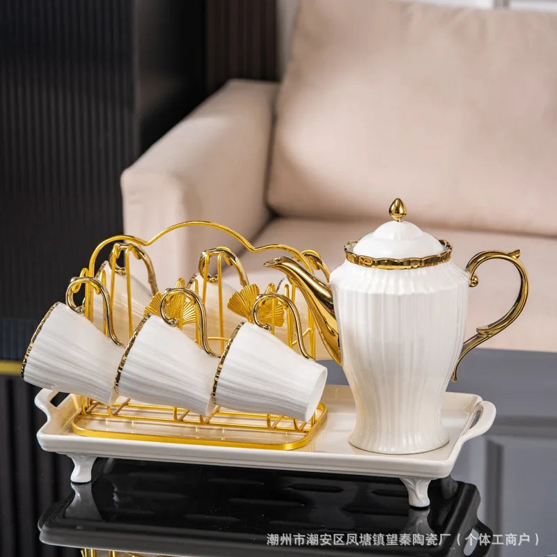 New high-value European ceramic coffee set, color glaze, high-end Phnom Penh coffee cup saucer, afternoon tea set