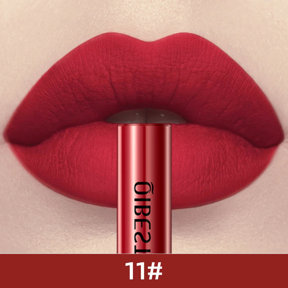QIBEST Matte Liquid Lipstick Waterproof Long Lasting Lip Gloss Velvet Mate Nude Red Tint Tube Lipsticks Lipgloss Makeup Cosmetic