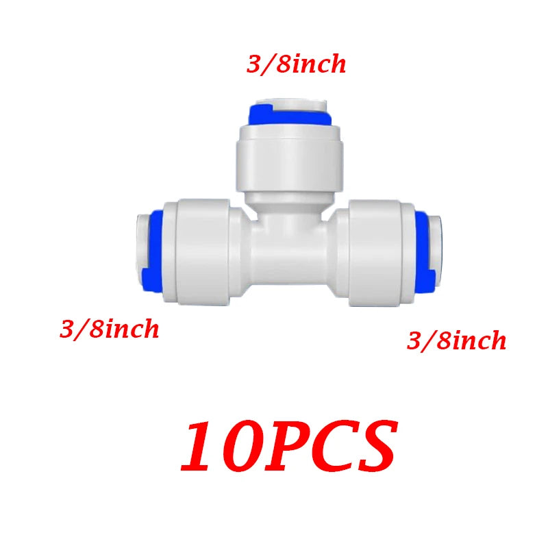 10PCS RO Water Hose Connection Straight Elbow Tee 1/4" Coupling Plastic Quick Pipe Fitting Reverse Osmosis Connector