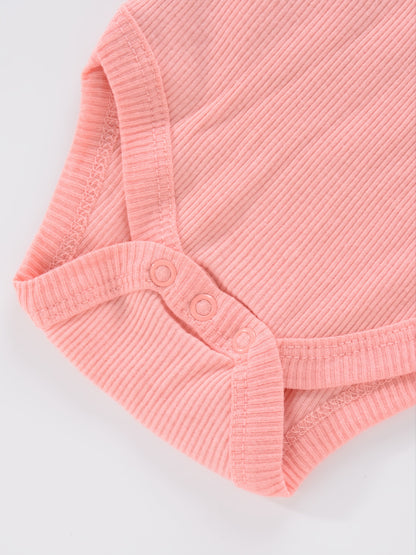 4PCS Neugeborenen Strampler Kurzarm Rundhals Cartoon Tier Blumen Drucken Body Onesies Für Baby Jungen Und Mädchen Kleidung