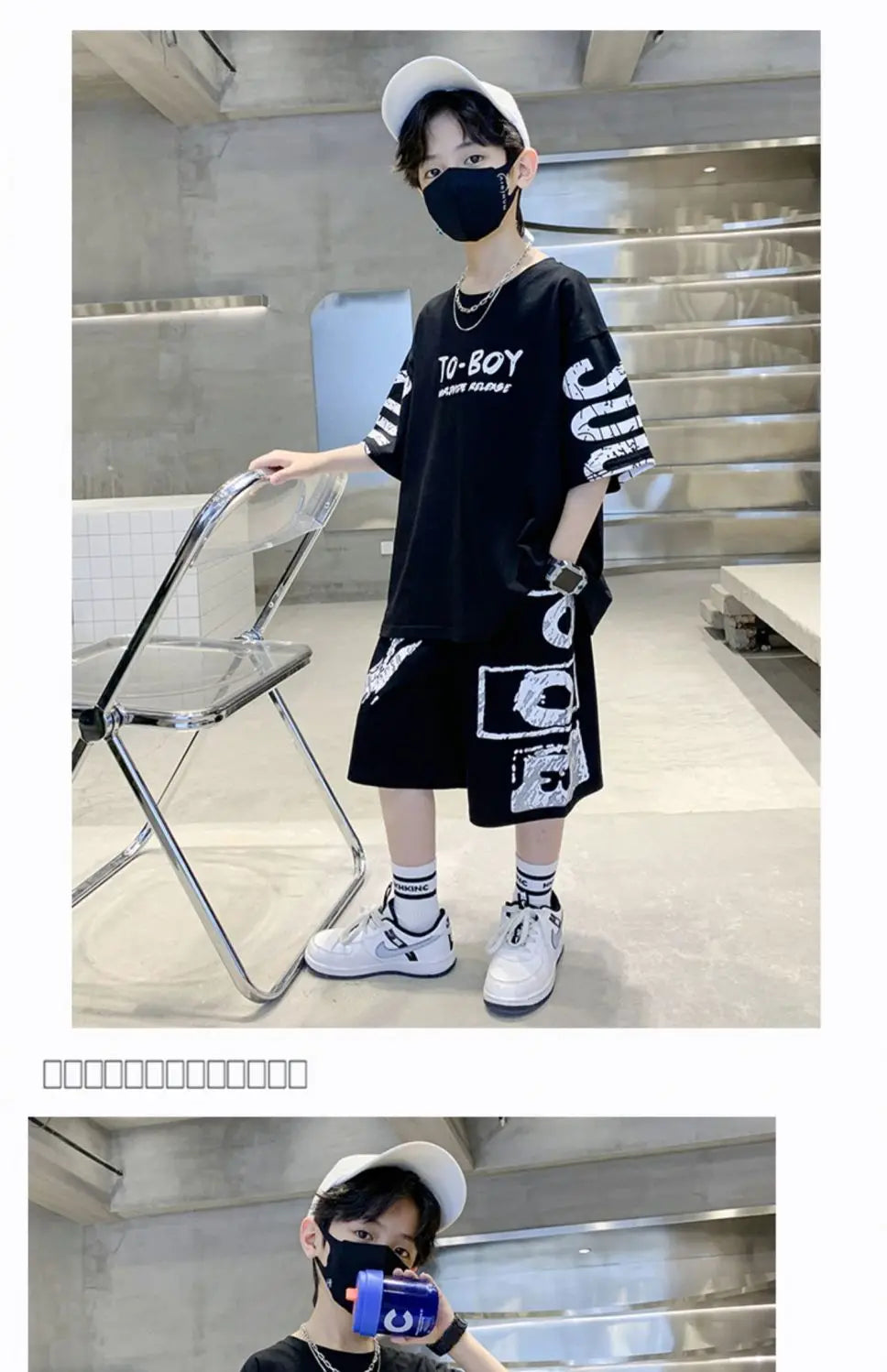 Boys Summer Trendy Casual Sports 2pcs T-shirts+Pants Suits 3-14 Years Teenage Boys Hip Hop Style Fashion Outfits Clothes Sets.