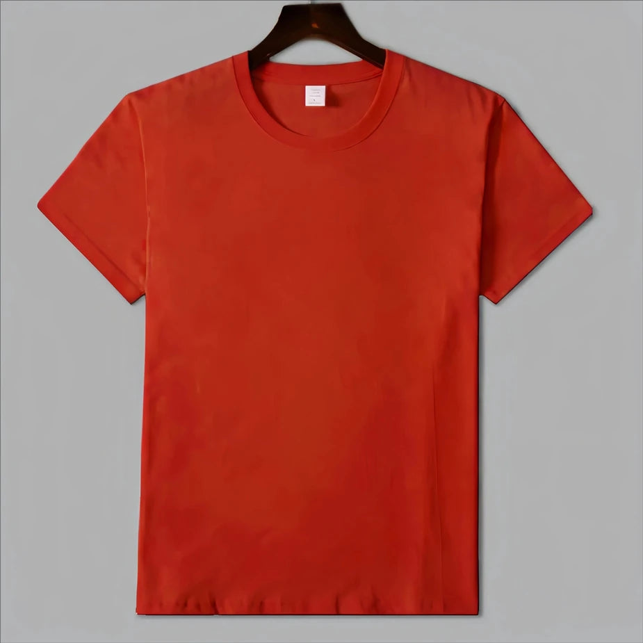 MRMT 2025 Brand New Man's 220g Pure Cotton T Shirt Men Man Solid Color Short Sleeved Combed Cotton Round Neck Thickening