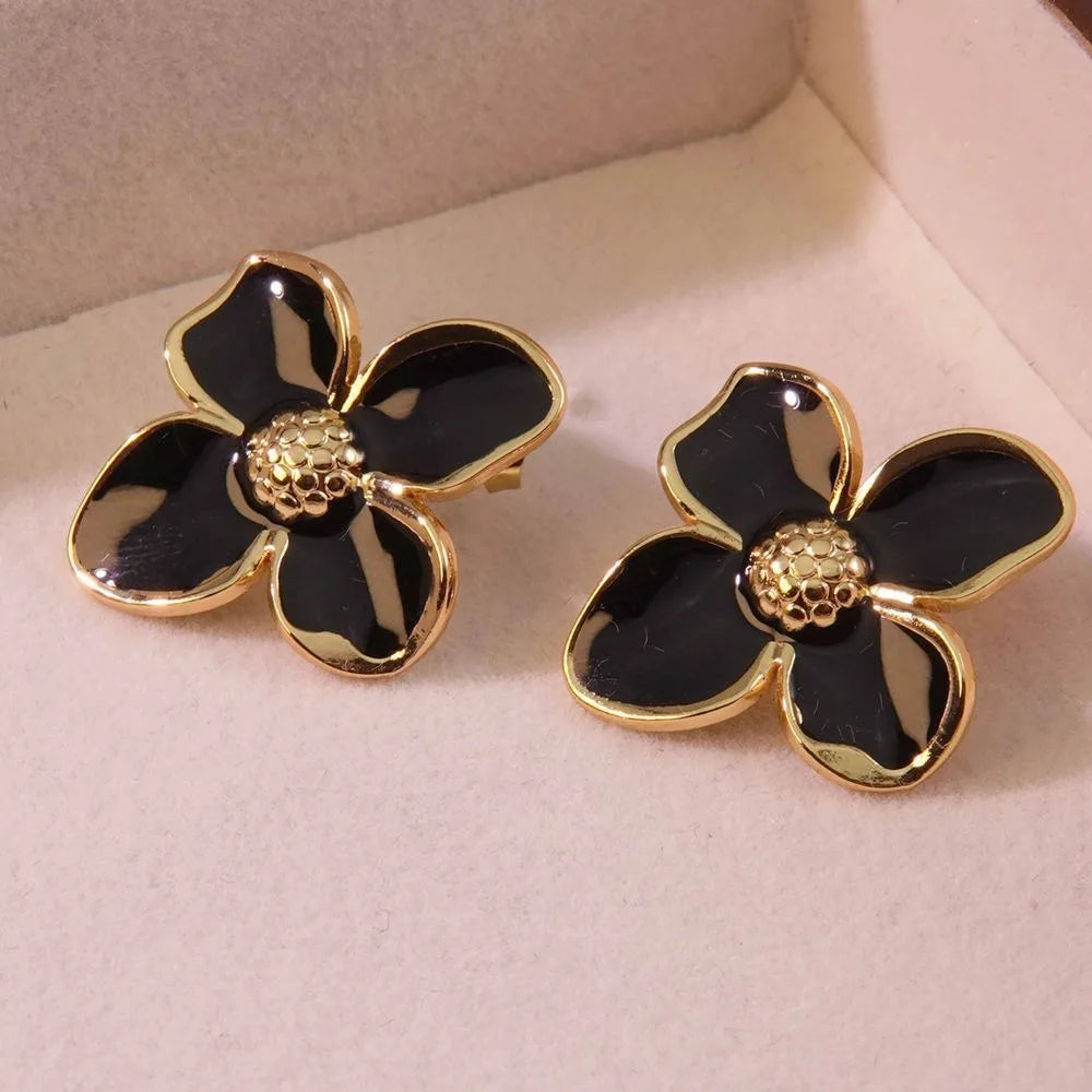 Cazador 2Pcs Flower Women's Earrings Stainless Steel Stud Earrings Jewelry Trend 2025 Party Wedding Birthday Gifts New Wholesale.