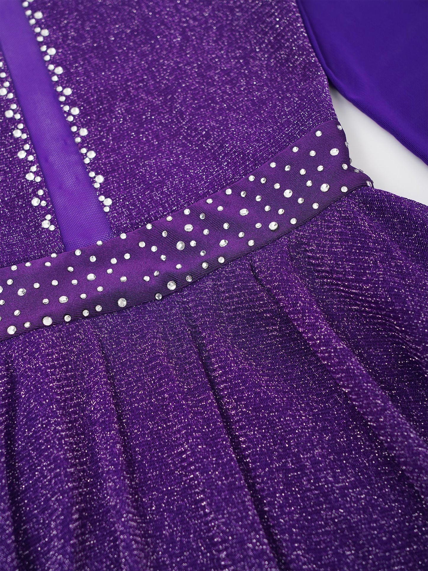 Kinder Mädchen Eiskunstlauf Kostüm Ballett lyrische Tanz gymnastik Trikot Kleid Langarm glänzend Mesh Performance Dance wear