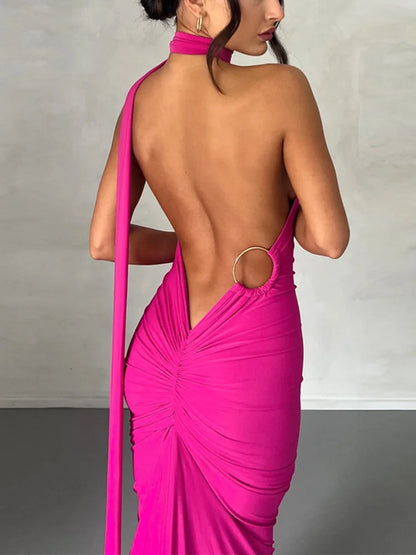 Neon Y2K Kleidung eine Schulter ärmellose rücken freie geraffte figur betonte Maxi kleider für Frauen Club Geburtstags feier Abend Abschluss ball.