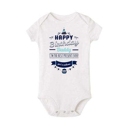 Alles Gute zum Geburtstag Papa Neugeborenes Baby Body Geschlechtsneutrale Babyartikel Säuglingskleidung Zwillinge Outfit Strampler Vater Geburtstagsgeschenk