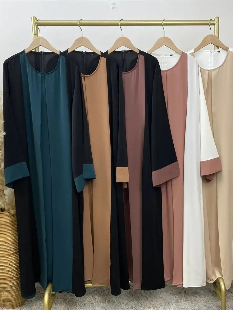 Ramadan Eid Muslimischen Abaya Dubai Luxus Spleißen Gefälschte Zwei Stücke Abayas Für Frauen Kaftan Modest Kleid Islam Kaftan Marocain Femme.