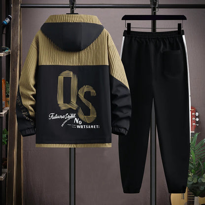 2025 Spring Casual Jackets Sportswear+Pants Men's Sets Korean Style 2 Piece Sets Men Streetwear Fitness Male Tracksuit.