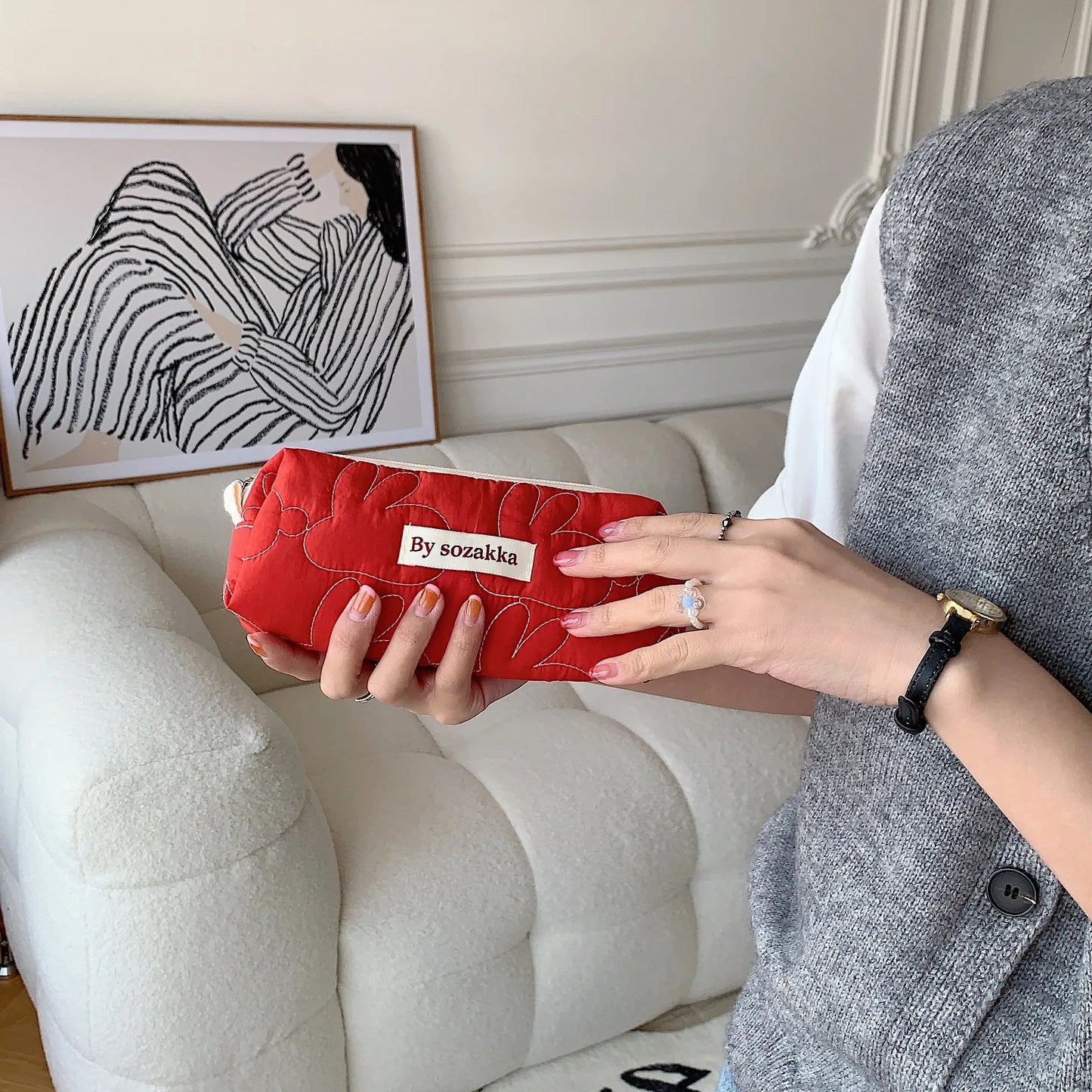 2025 Cute Rabbit Travel Cosmetic Lipstick Purse Storage Bag Kawaii Women Makeup Handbags Organizer Wallet Pouch Pencil Case Bags