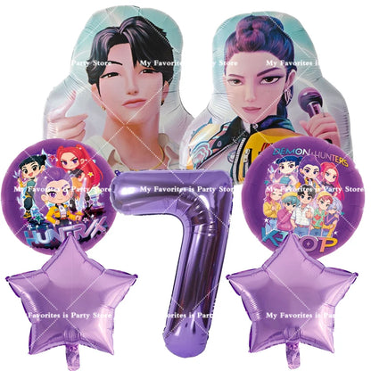 Kpop Dämon Jäger Geburtstag Luftballons Set Anzahl Ballon Anzug Folie Ballon Cartoon Geburtstag Party Liefert Dekor Baby Dusche Geschenk.