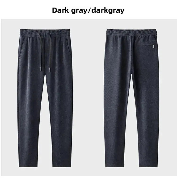 Herren-Freizeithose, verdickt, gerades Bein, warm, Herbst-Winter-Oberbekleidung, modisch, vielseitig, lockere Passform, sportlicher Stil