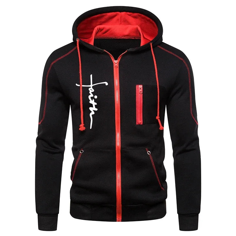 Daily Men's Tracksuit Jogging Hoodie Men Single Piece Sports Zipper Jacket Sweatshirts and Sports Pants Clothing Casual Outdoors.