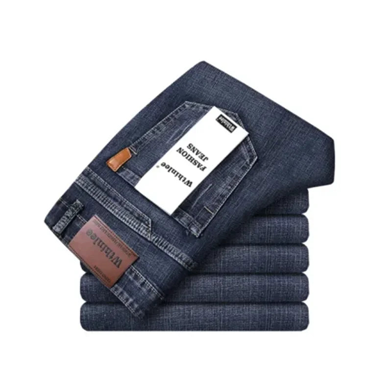 Luxury Men High Quality Pants Clothing Men Classic Business Casual Jeans 2025 New Male Fashion Blue Slim Stretch Denim Trousers.
