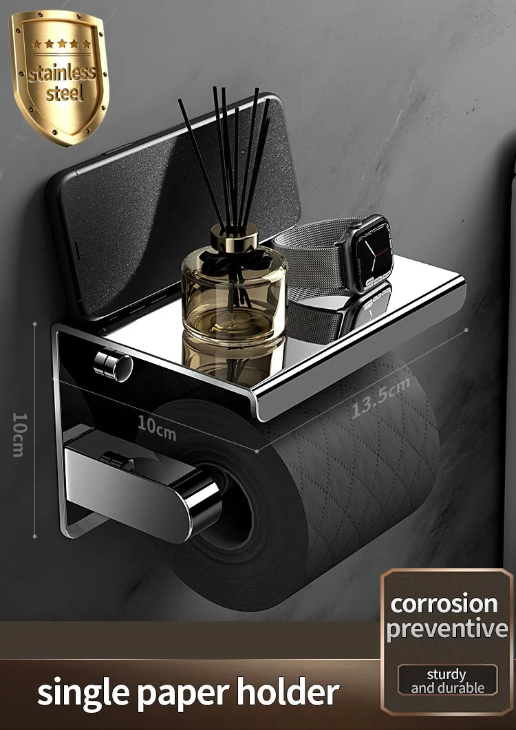 Papierhandtuchhalter aus Edelstahl ohne Stanzen, wandmontierter Küchenrollenhalter, Toilettenpapierhalter, Badezimmer-Handtuchhalter